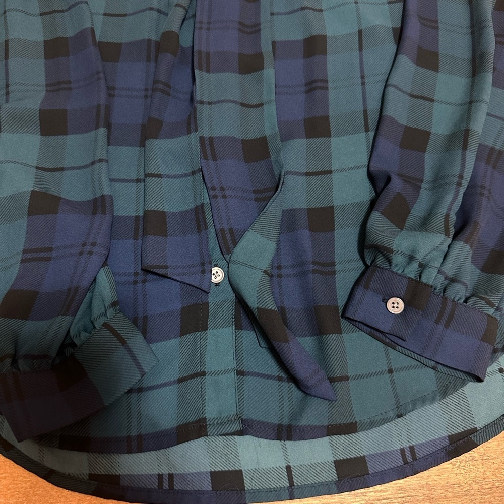 J Crew Women’s Tartan Blouse With Tie XS - Picture 2 of 8
